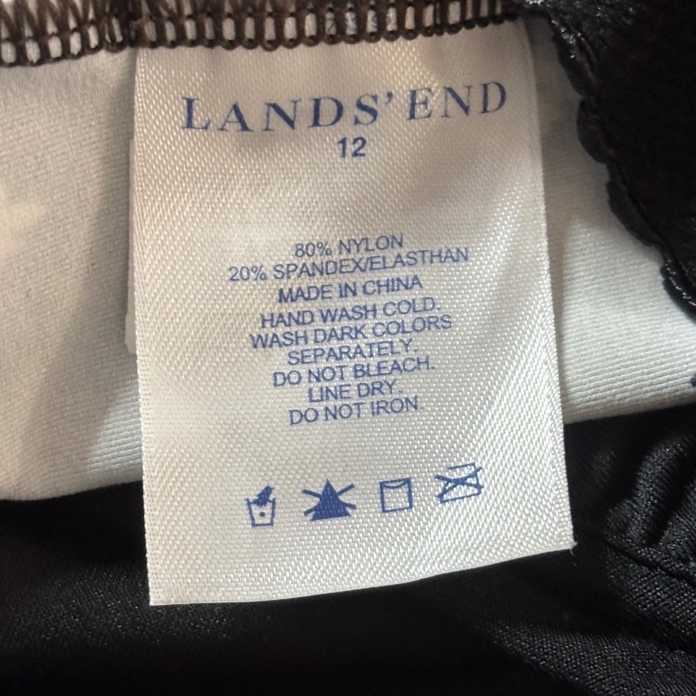 Lands' End Womens Soft Black Underwire Tankini Top 12 Underwire - Picture 4 of 7